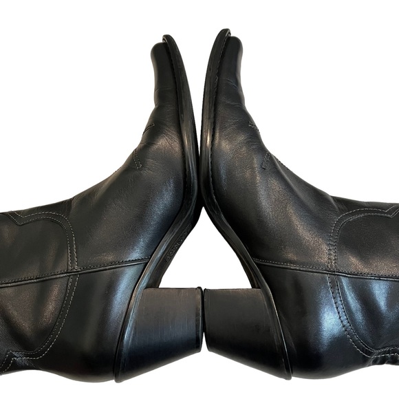 Franco Sarto Leather “Witchy Pointy” Toe Mid Calf Pull On Western Boots - Picture 8 of 16